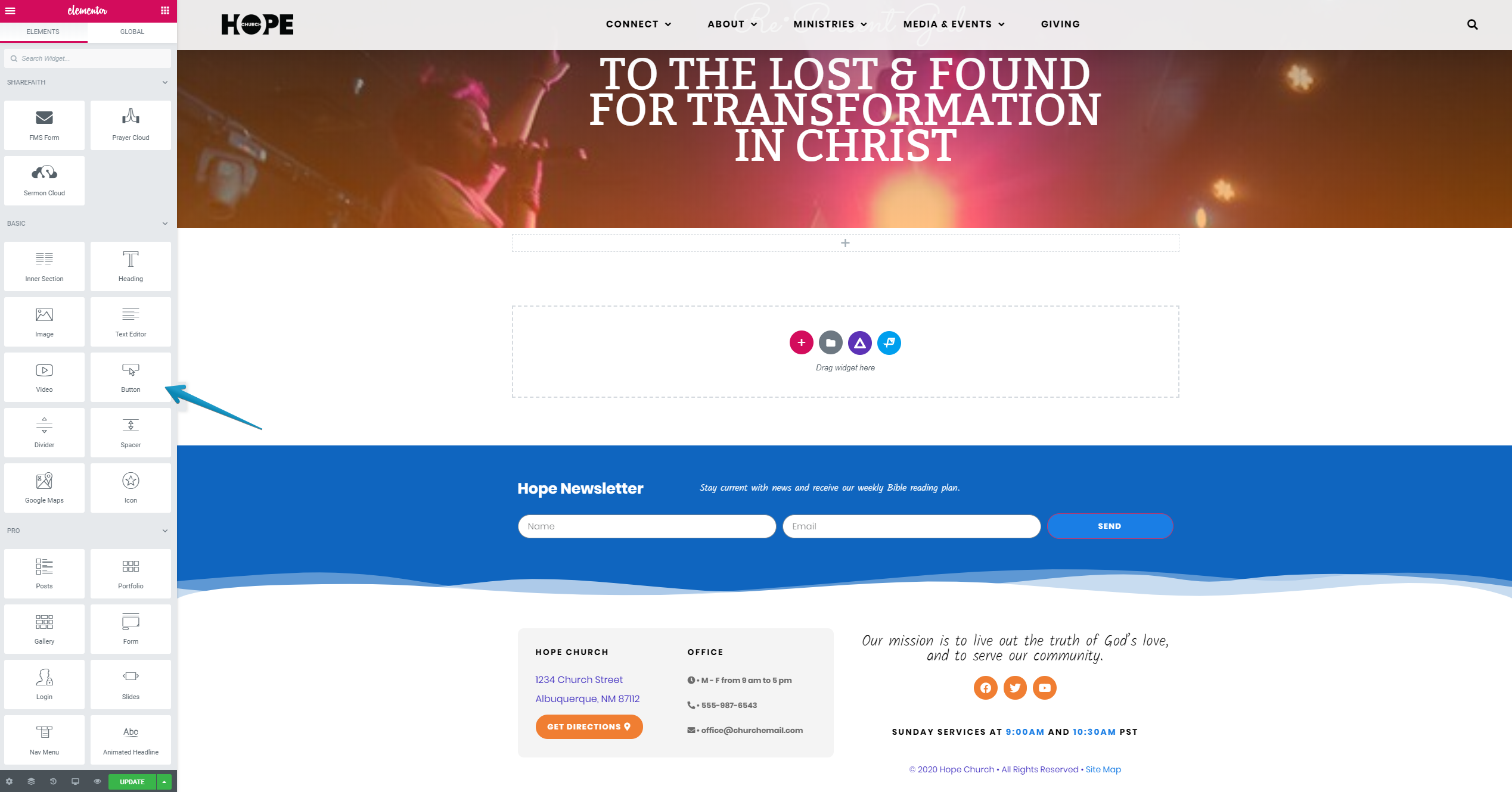 church-websites-elementor-links-and-buttons-insert-a-pdf-link